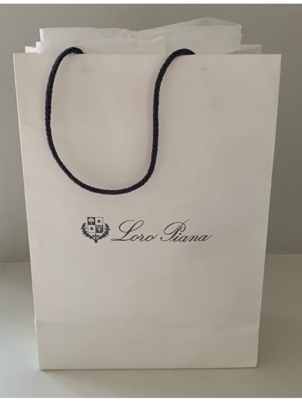 Loro Piana White Black Shopping Bag Gift Bag Tissue